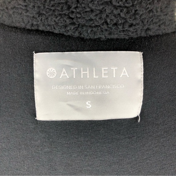 Athleta | Black Fuzzy Fleece Ultra Warm Long Jacket - Picture 5 of 8